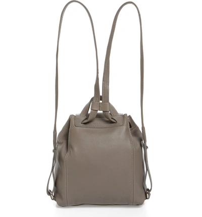 Shop Longchamp Extra Small Le Pliage Cuir Backpack - Grey In Pebble