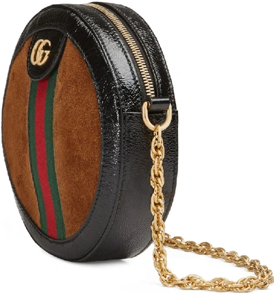 Shop Gucci Miniround Shoulder Bag In Nocciola/ Nero/ Vert/ Red