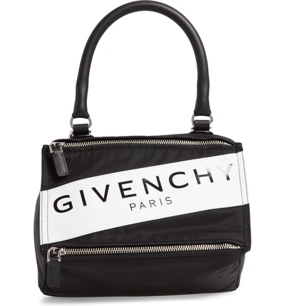 Shop Givenchy Small Pandora Logo Shoulder Bag - Black