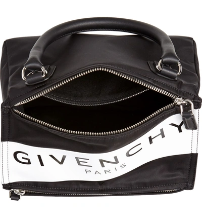 Shop Givenchy Small Pandora Logo Shoulder Bag - Black