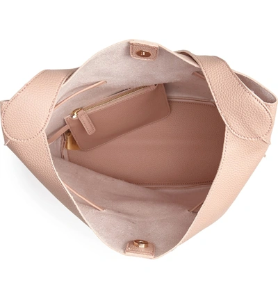 Shop Street Level Drawstring Faux Leather Bucket Bag - Pink In Blush