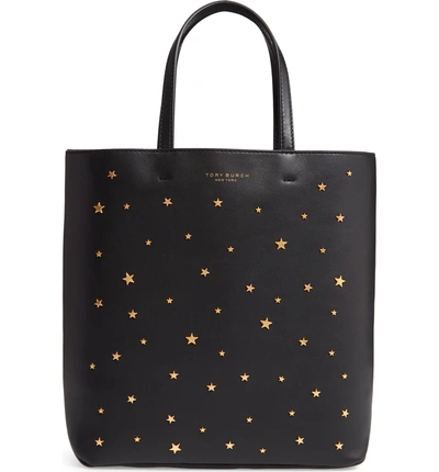 Shop Tory Burch Small Star Studded Leather Tote - Black