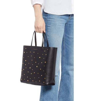 Shop Tory Burch Small Star Studded Leather Tote - Black