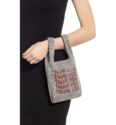 Shop Alexander Wang Wanglock Thank You Crystal Embellished Shopper - White