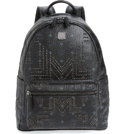 Shop Mcm Stark Stud Backpack - Black