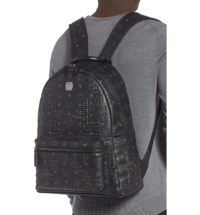 Shop Mcm Stark Stud Backpack - Black