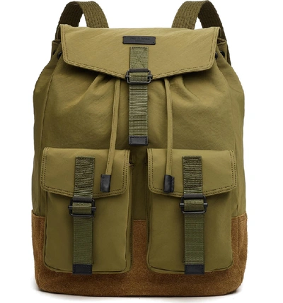 Shop Rag & Bone Field Water Resistant Nylon & Leather Backpack - Green In Olive Night