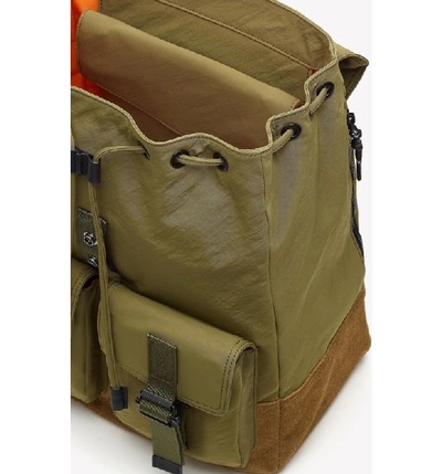 Shop Rag & Bone Field Water Resistant Nylon & Leather Backpack - Green In Olive Night