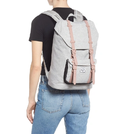 Shop Herschel Supply Co Little America - Mid Volume Backpack - Grey In Light Grey/ Ash Rose/ Black