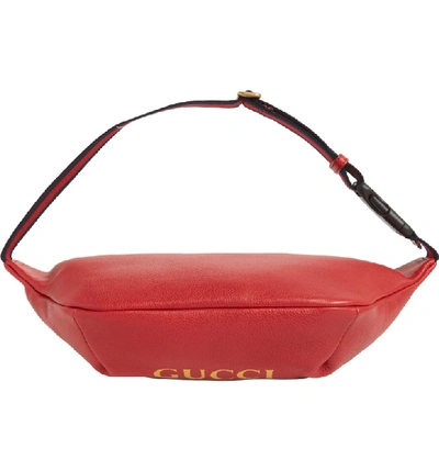 Shop Gucci Fake Logo Waist Pack In Red