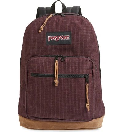 Shop Jansport 'right Pack' Backpack - Burgundy In Micro Grid