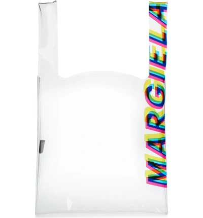 Shop Maison Margiela Logo Pvc Shopper Bag In Transparent/multi