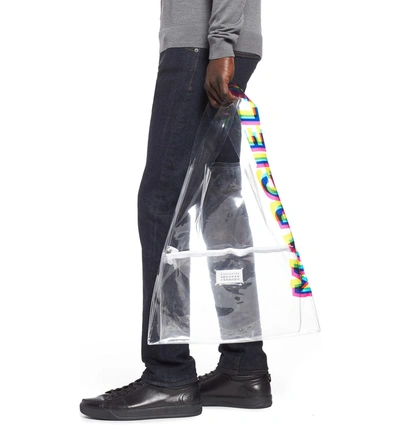 Shop Maison Margiela Logo Pvc Shopper Bag In Transparent/multi