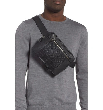Shop Ferragamo Textured Leather Belt Bag - Black In Nero/ Nero