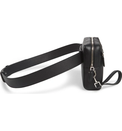 Shop Ferragamo Textured Leather Belt Bag - Black In Nero/ Nero