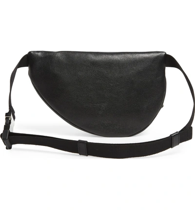 Shop Alexander Mcqueen Compact Leather Bum Bag - Black