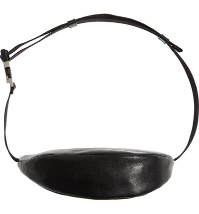 Shop Alexander Mcqueen Compact Leather Bum Bag - Black