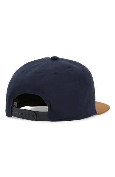 Shop Carhartt Color Block Cap - Blue In Dark Navy / Hamilton Brown