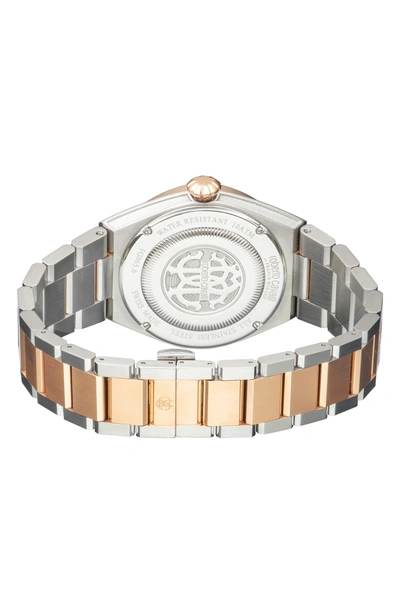 Shop Roberto Cavalli By Franck Muller Scala Bracelet Watch, 45mm In Rose Gold/ Silver