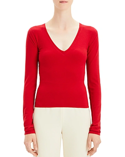 Shop Theory Refine Merino Wool V-neck Sweater In Peppercorn
