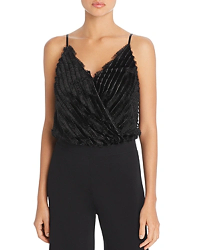 Shop Astr The Label To The Beat Fringed Camisole Bodysuit In Black
