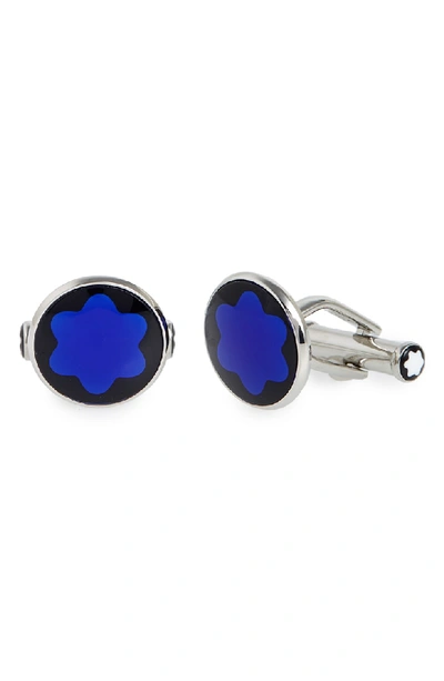 Shop Montblanc Mineral Glass Cuff Links In Stainless Steel