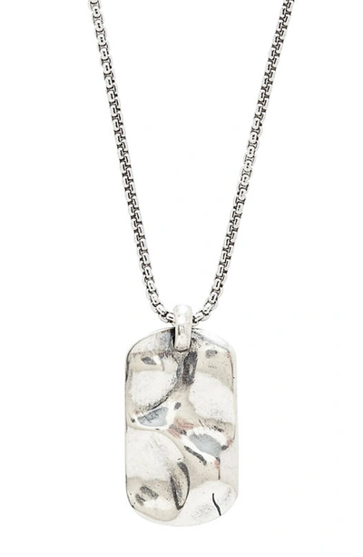 Shop Degs & Sal Hammered Dog Tag Necklace In Silver