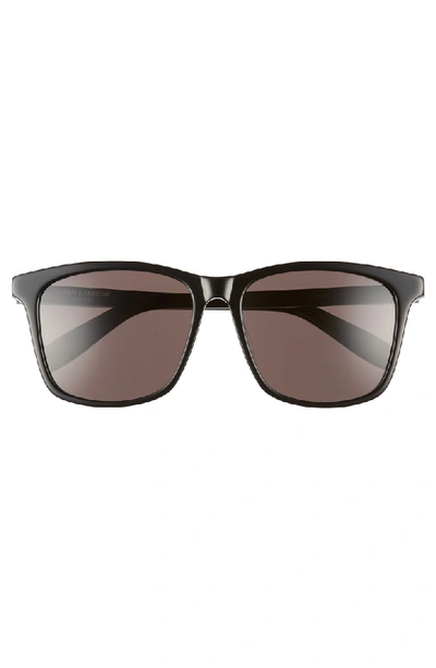 Shop Saint Laurent 205/k 57mm Sunglasses - Black