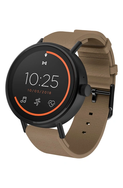Shop Misfit Vapor 2 Silicone Strap Smart Watch, 46mm In Brown/ Black