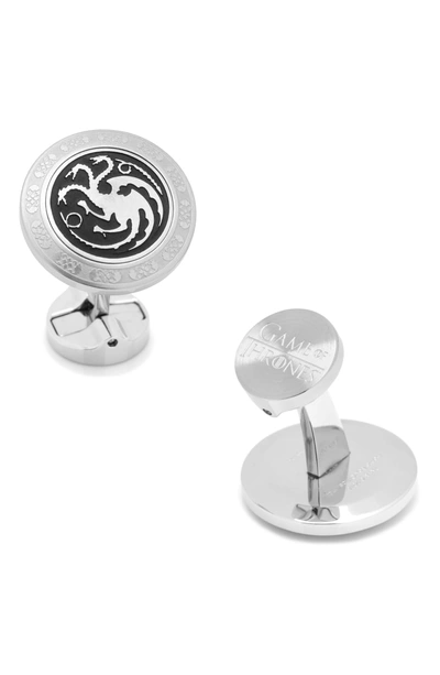 Shop Cufflinks, Inc Targaryen Cuff Links In Silver/ Black