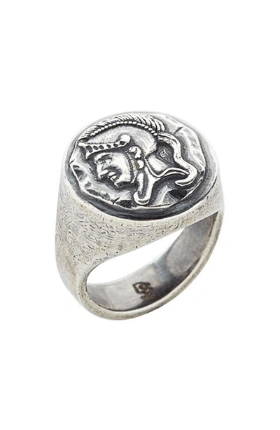 Shop Degs & Sal Spartan Signet Ring In Silver