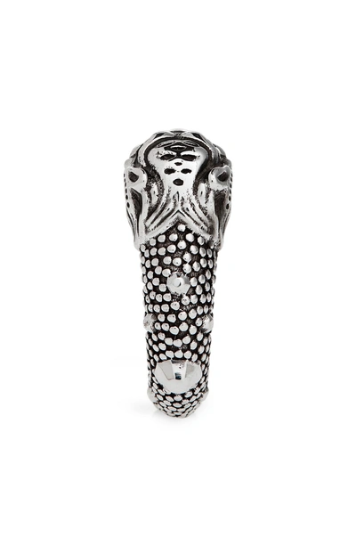 Shop Gucci Tiger Heads Ring In Silver