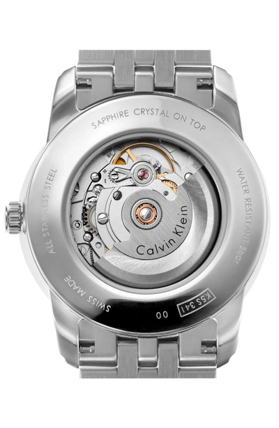 Calvin Klein Infinite Too Automatic Bracelet Watch, 42mm In Silver/ Black/  Silver | ModeSens