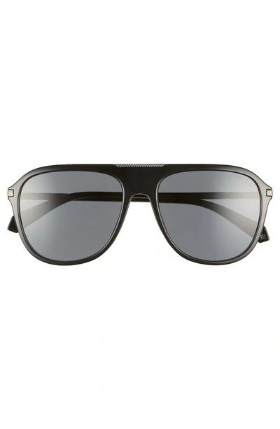 Shop Polaroid 58mm Polarized Aviator Sunglasses In Black