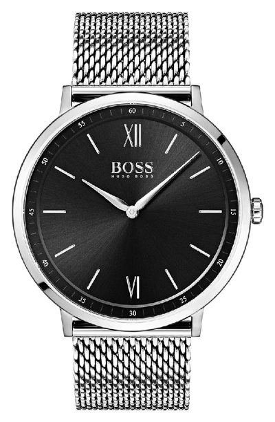 Shop Hugo Boss Essential Ultra Slim Bracelet Watch, 40mm In Black
