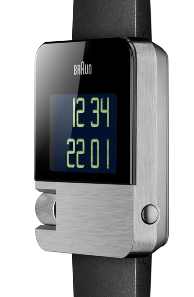 Shop Braun Prestige Digital Rubber Strap Watch, 42mm In Black/ Silver