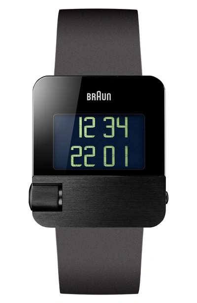 Shop Braun Prestige Digital Rubber Strap Watch, 42mm In Black
