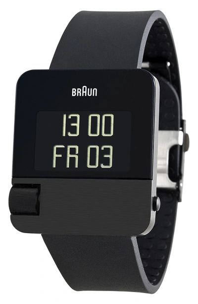 Shop Braun Prestige Digital Rubber Strap Watch, 42mm In Black
