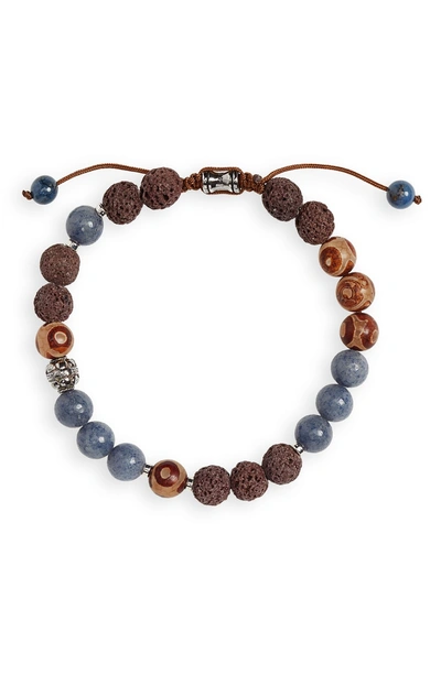 Shop Jonas Studio Washington Square Beaded Stone Bracelet In Blue/ Brown