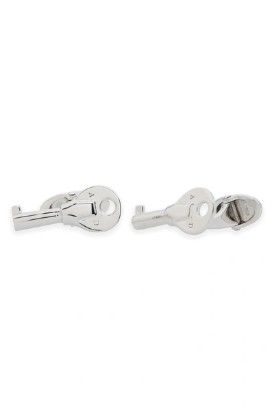 Shop Dunhill Attache Key Cuff Links In Silver