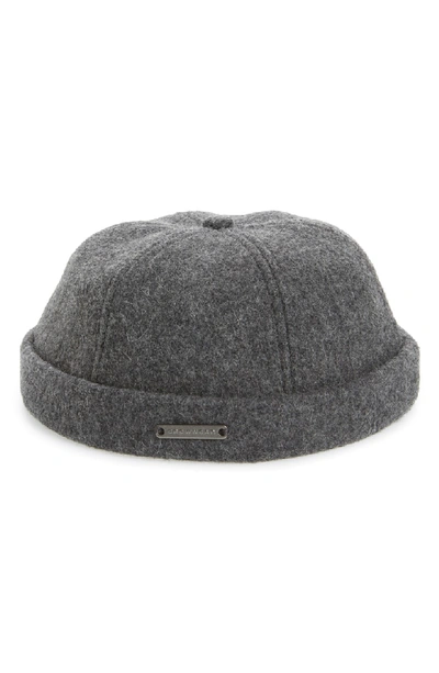 Shop Crown Cap Melton Wool Blend Knit Cap In Charcoal