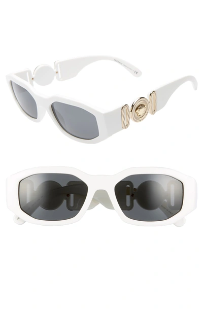 Shop Versace 53mm Square Sunglasses - White