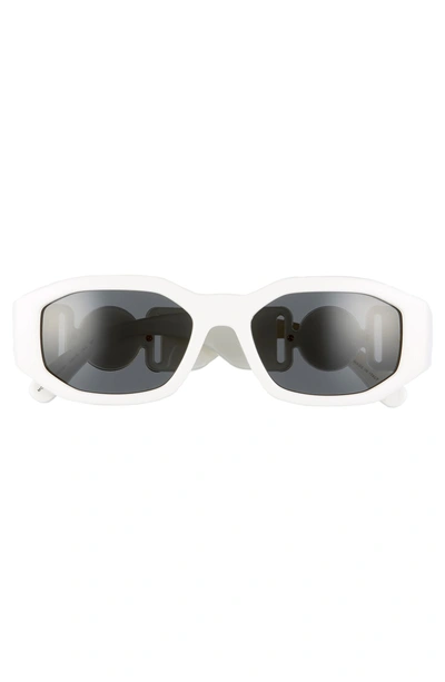 Shop Versace 53mm Square Sunglasses - White