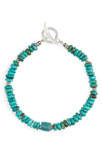 Shop Mikia Stone Bead Bracelet In Turquoise