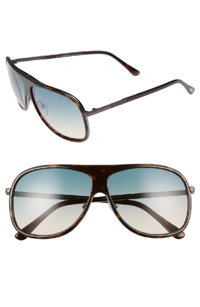 Shop Tom Ford 'chris' 62mm Sunglasses - Shiny Havana/ Turquoise