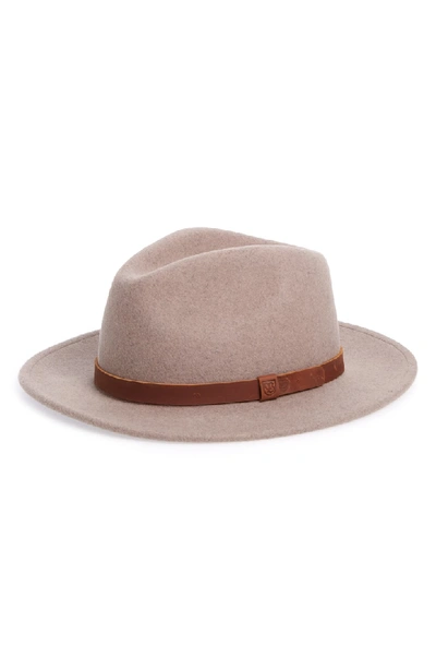 Shop Brixton Messer Ii Felted Wool Fedora In Heather Natural