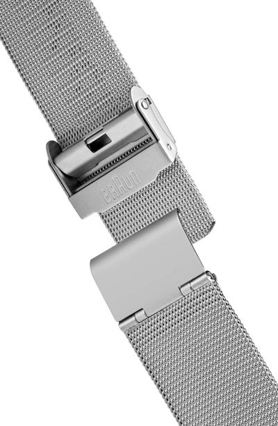 Shop Braun 'classic' Mesh Strap Watch, 40mm In Silver/ Black/ Silver