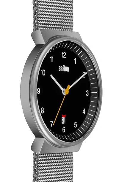 Shop Braun 'classic' Mesh Strap Watch, 40mm In Silver/ Black/ Silver