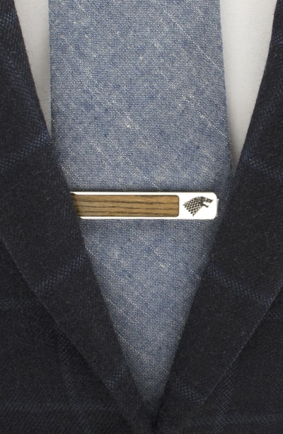 Shop Cufflinks, Inc Stark Tie Clip In Silver/ Wood