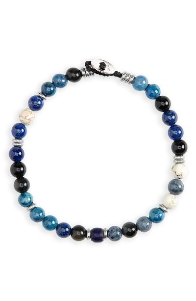 Shop Mikia Stone Bead Bracelet In Denim Lapis/ Lapis